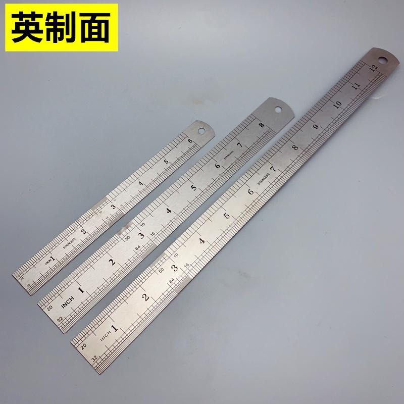 雙面不鏽鋼直尺 直尺 鐵尺 長尺 鋼尺 刻度尺 短尺 測量 辦公文具 双面 尺 鋼板尺-細節圖4