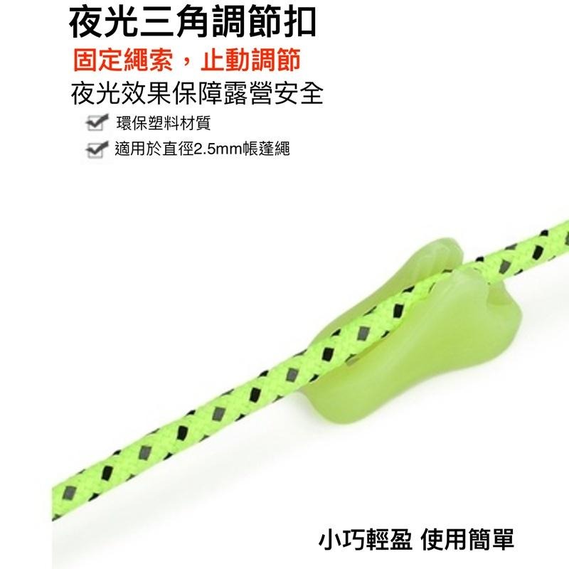 買五送一 夜光三角繩扣 營光調節片 營繩扣 營繩調節片 調節扣 固定片 帳篷營繩固定片 雙孔 止動片-細節圖8