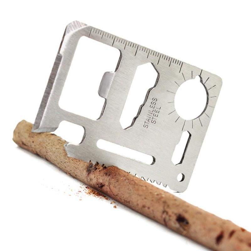 11合1多工軍刀卡 多功能便攜工具卡 便攜式野外求生刀卡 露營登山用品配備 瑞士刀 不鏽鋼鋸 刀片卡-細節圖9