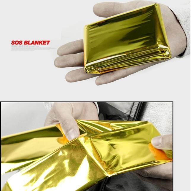 野外生存必備急救毯 救生毯 保暖 求生毯 保溫毯 應急毯 地震救援毯  失溫 金銀雙色 雙面銀色-細節圖8