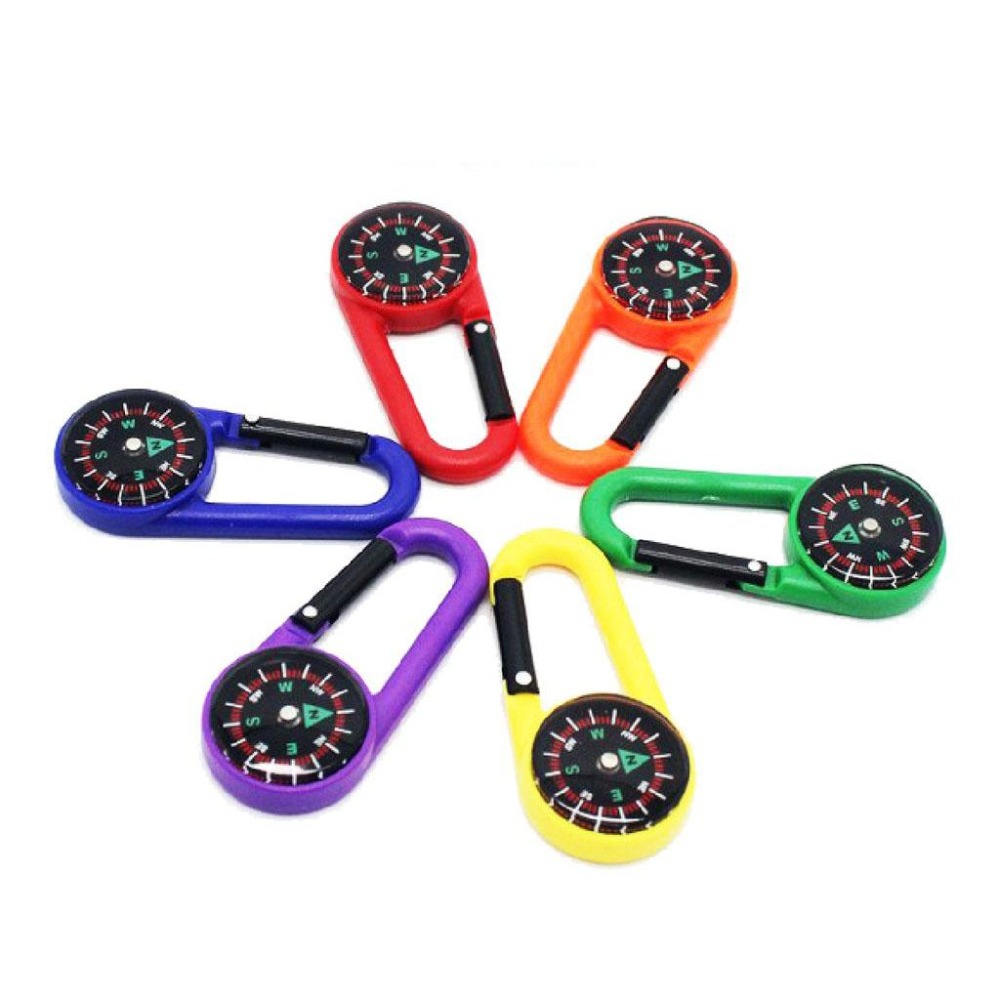 彩色登山扣 注油指南針  可攜式指北針 戶外野營27MM-細節圖2
