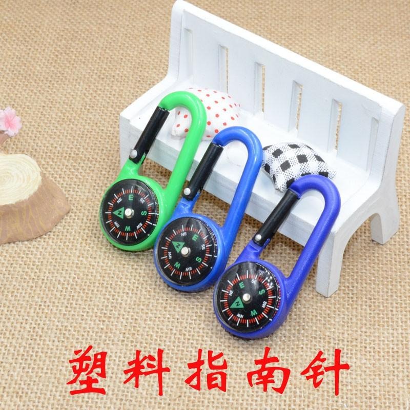 彩色登山扣 注油指南針  可攜式指北針 戶外野營27MM-細節圖3