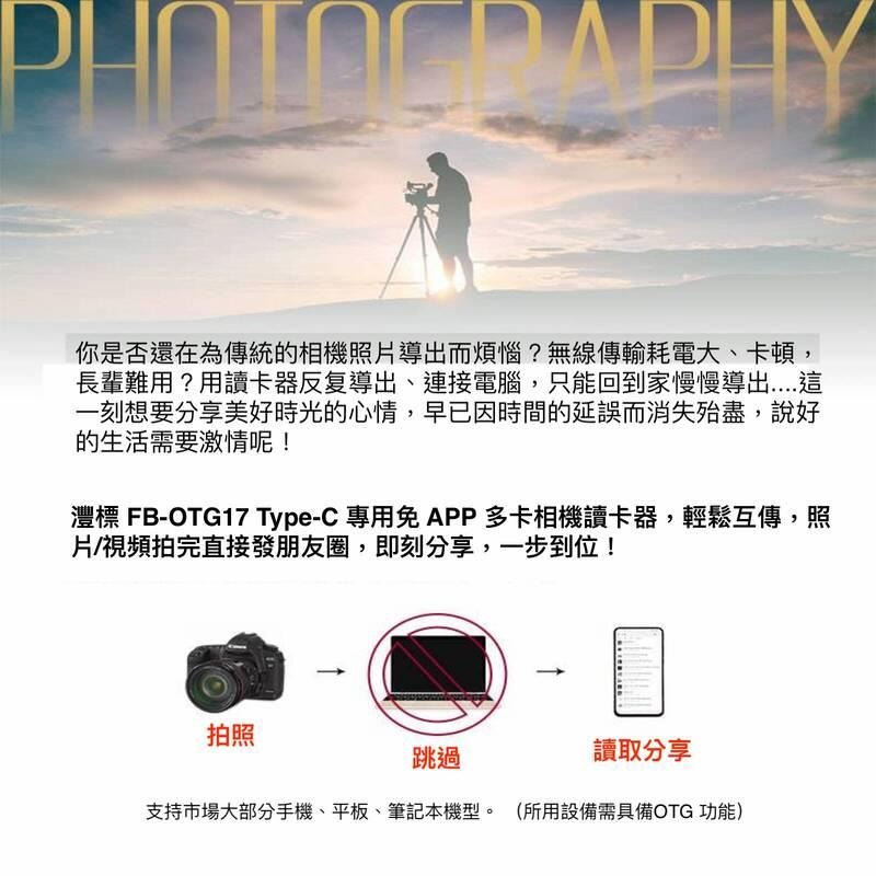 灃標OTG17 Type-C接口免下載APP 適用CF卡TF卡SD卡 手機讀卡器-細節圖5