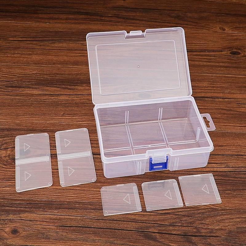 厂家货源大号6格加厚可拆透明塑料盒五金工具整理饰品桌面收纳盒-細節圖3