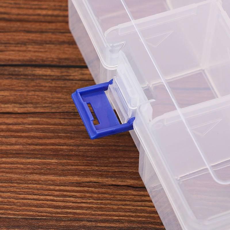 厂家货源大号6格加厚可拆透明塑料盒五金工具整理饰品桌面收纳盒-細節圖4