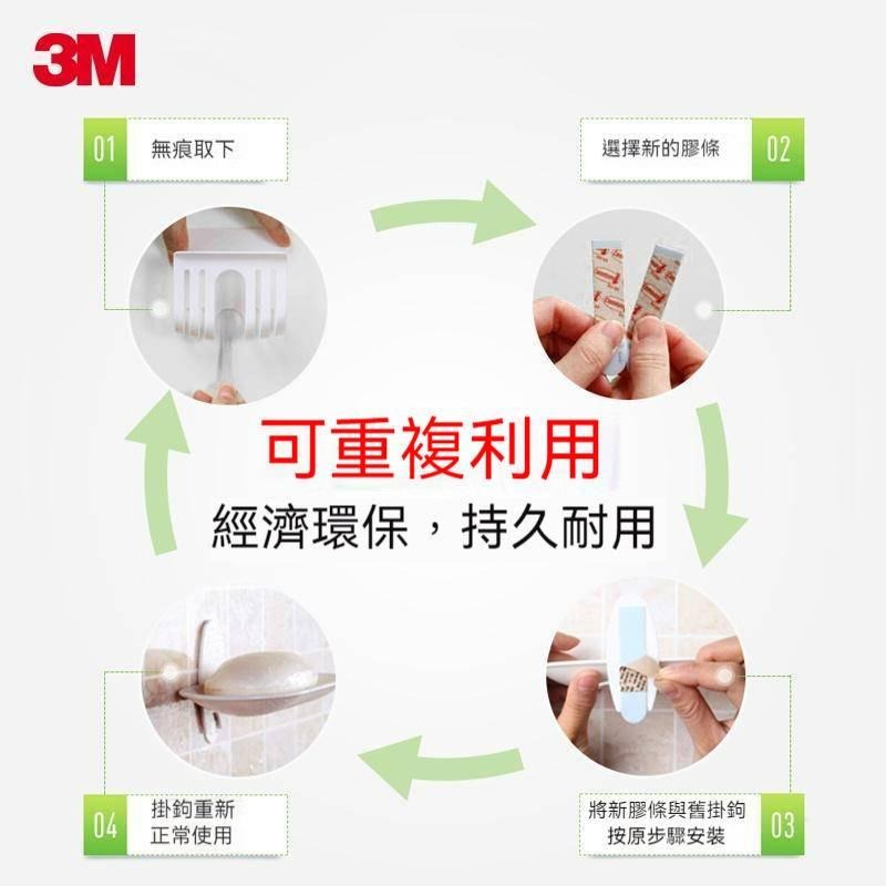 3m 高曼無痕掛勾膠條 一般掛鉤替換膠條 無痕白色畫框掛扣 畫框掛鉤 無痕魔力扣 無痕掛鉤超大型掛鉤-細節圖3