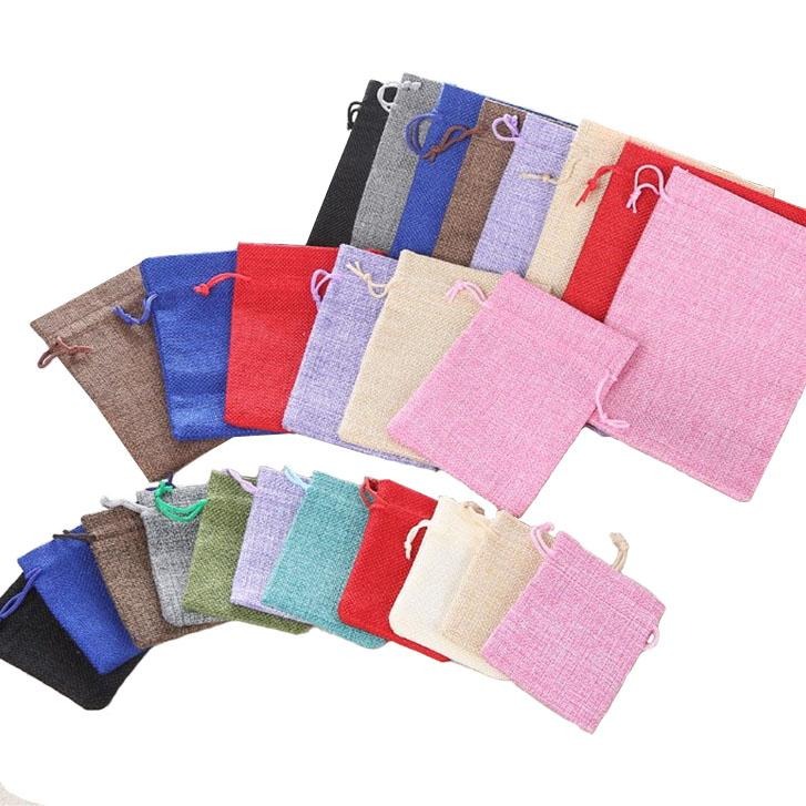 純色麻布袋 束口袋 純色 抽繩束口袋 飾品包裝袋 首飾袋 布袋子 佛珠 小物收納 手工收纳袋 麻布-細節圖2