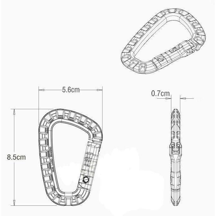 ️4色 ITW 輕量戰術D扣 大D扣登山扣 外掛D型扣 莫利扣 背包扣 鑰匙掛鉤 EDC工具 戶外掛鉤快掛-細節圖3