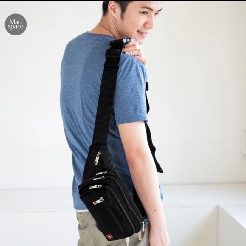 多功能腰包 輕巧防水 五格拉鍊格層 大容量可胸背 男用腰包 12|Menspace-細節圖2