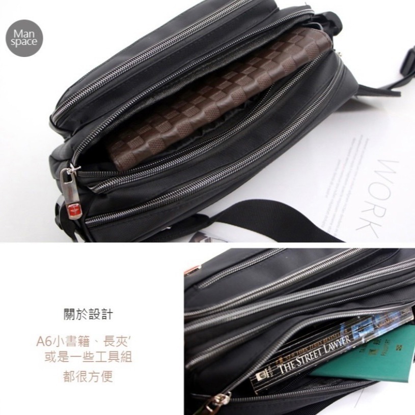 多功能腰包 輕巧防水 五格拉鍊格層 大容量可胸背 男用腰包 12|Menspace-細節圖4