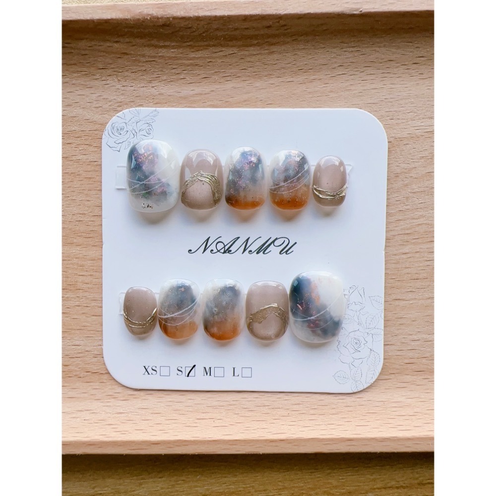 【Chuunail_Earuu】現貨快速出貨 宇宙銀河款穿戴甲1️⃣｜手工穿戴甲｜手作款 快速美甲-細節圖9
