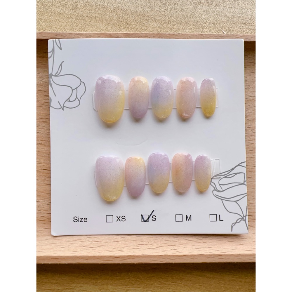 【Chuunail_Earuu】現貨快速出貨 暈染風穿戴甲2️⃣｜手工穿戴甲｜手作款 快速美甲-細節圖2