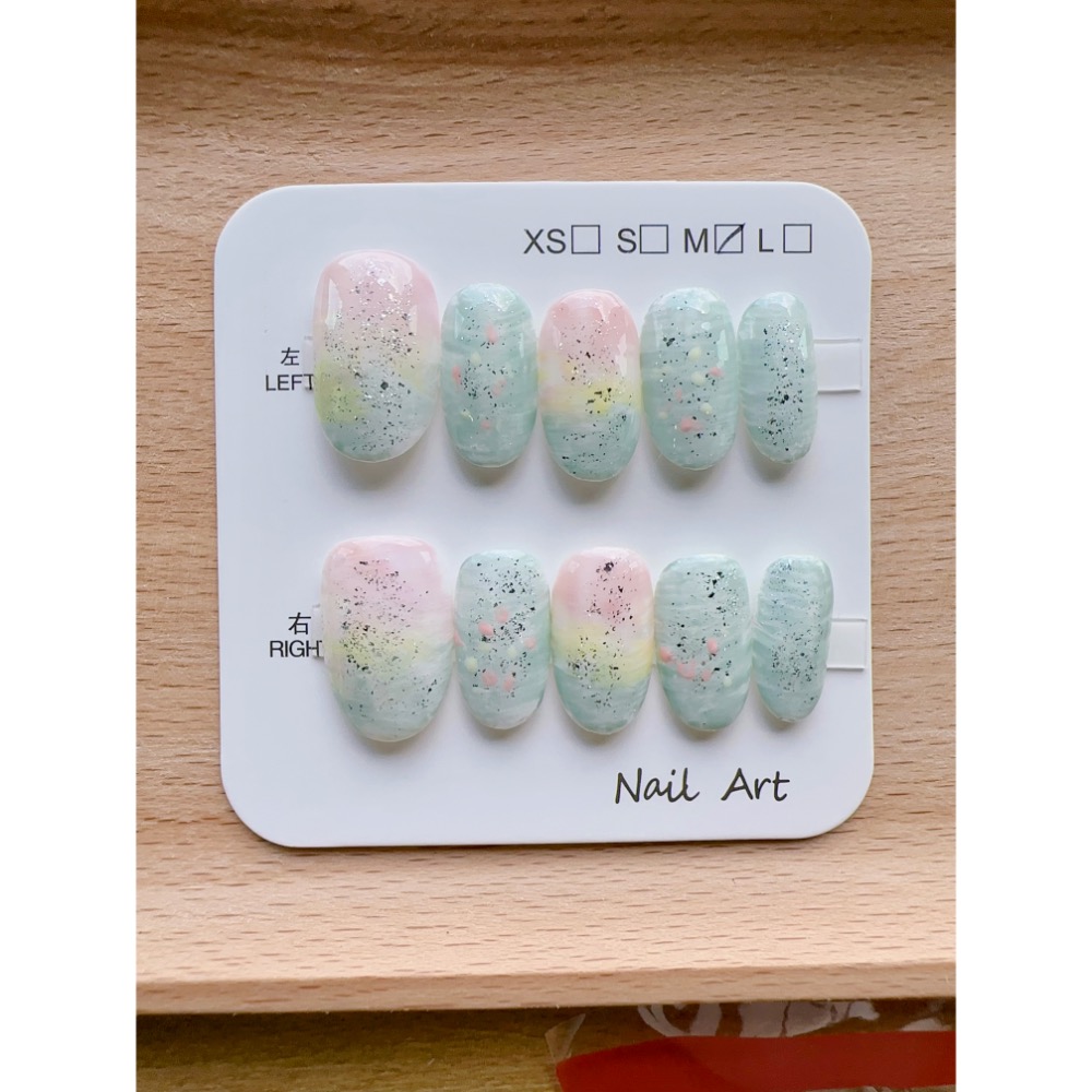 【Chuunail_Earuu】現貨快速出貨 暈染風穿戴甲2️⃣｜手工穿戴甲｜手作款 快速美甲-細節圖3