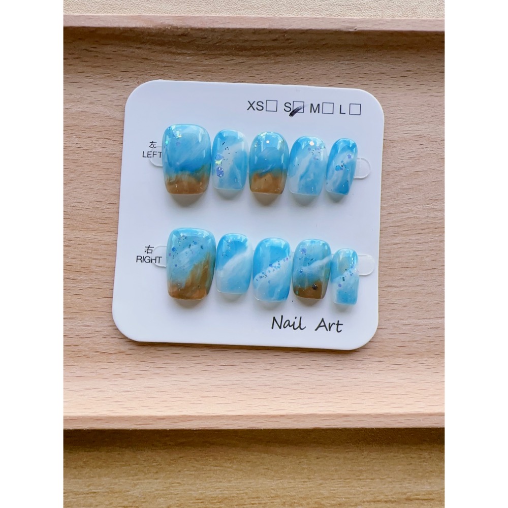 【Chuunail_Earuu】現貨快速出貨 暈染風穿戴甲2️⃣｜手工穿戴甲｜手作款 快速美甲-細節圖8