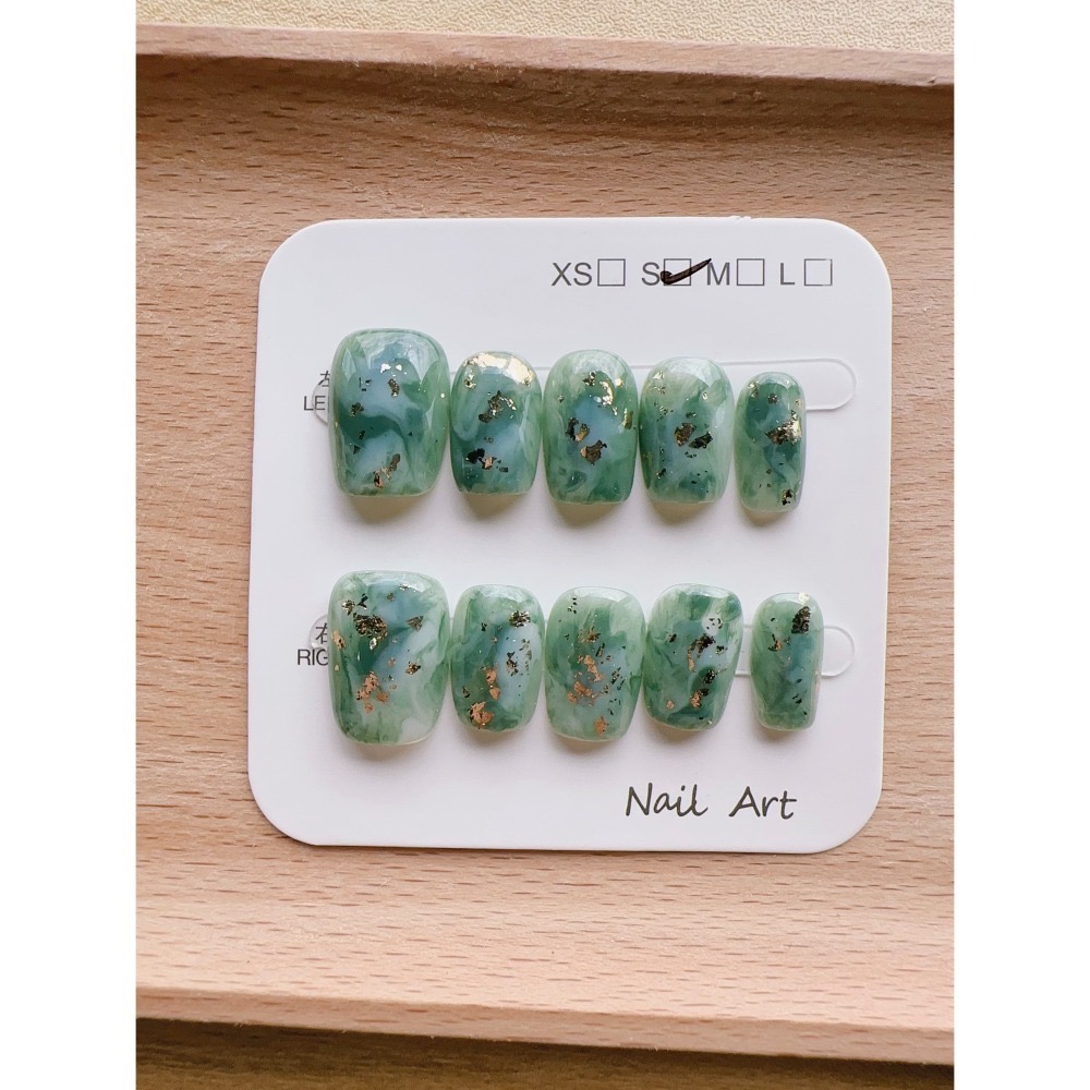 【Chuunail_Earuu】現貨快速出貨 暈染風穿戴甲3️⃣ ｜手工穿戴甲｜手作款 快速美甲-細節圖2