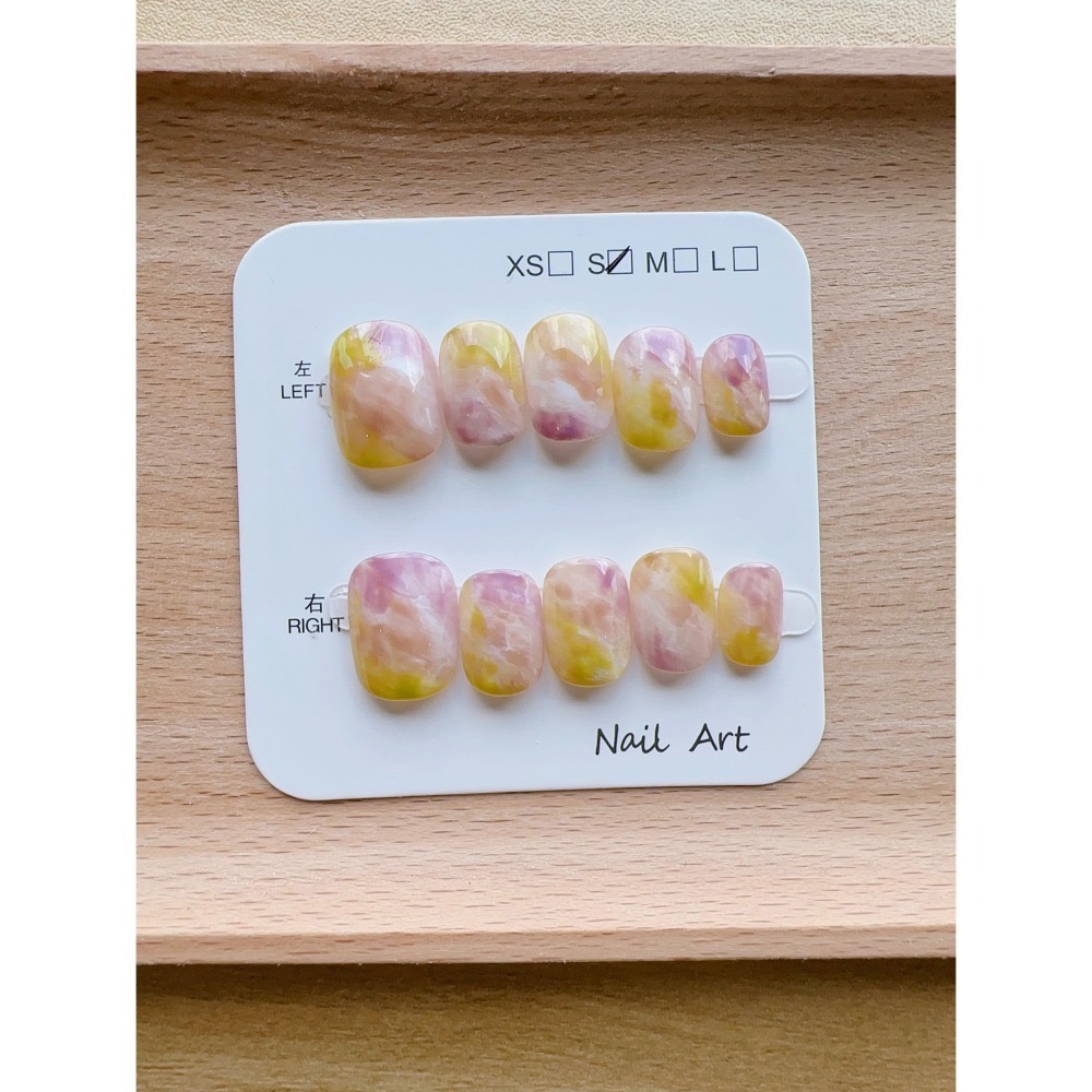 【Chuunail_Earuu】現貨快速出貨 暈染風穿戴甲3️⃣ ｜手工穿戴甲｜手作款 快速美甲-細節圖4