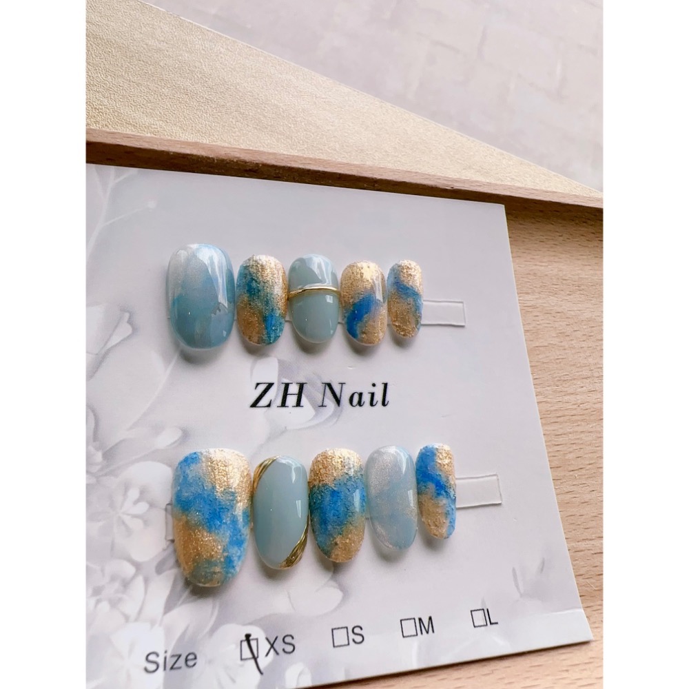 【Chuunail_Earuu】現貨快速出貨 暈染風穿戴甲4️⃣｜手工穿戴甲｜手作款 快速美甲-規格圖1