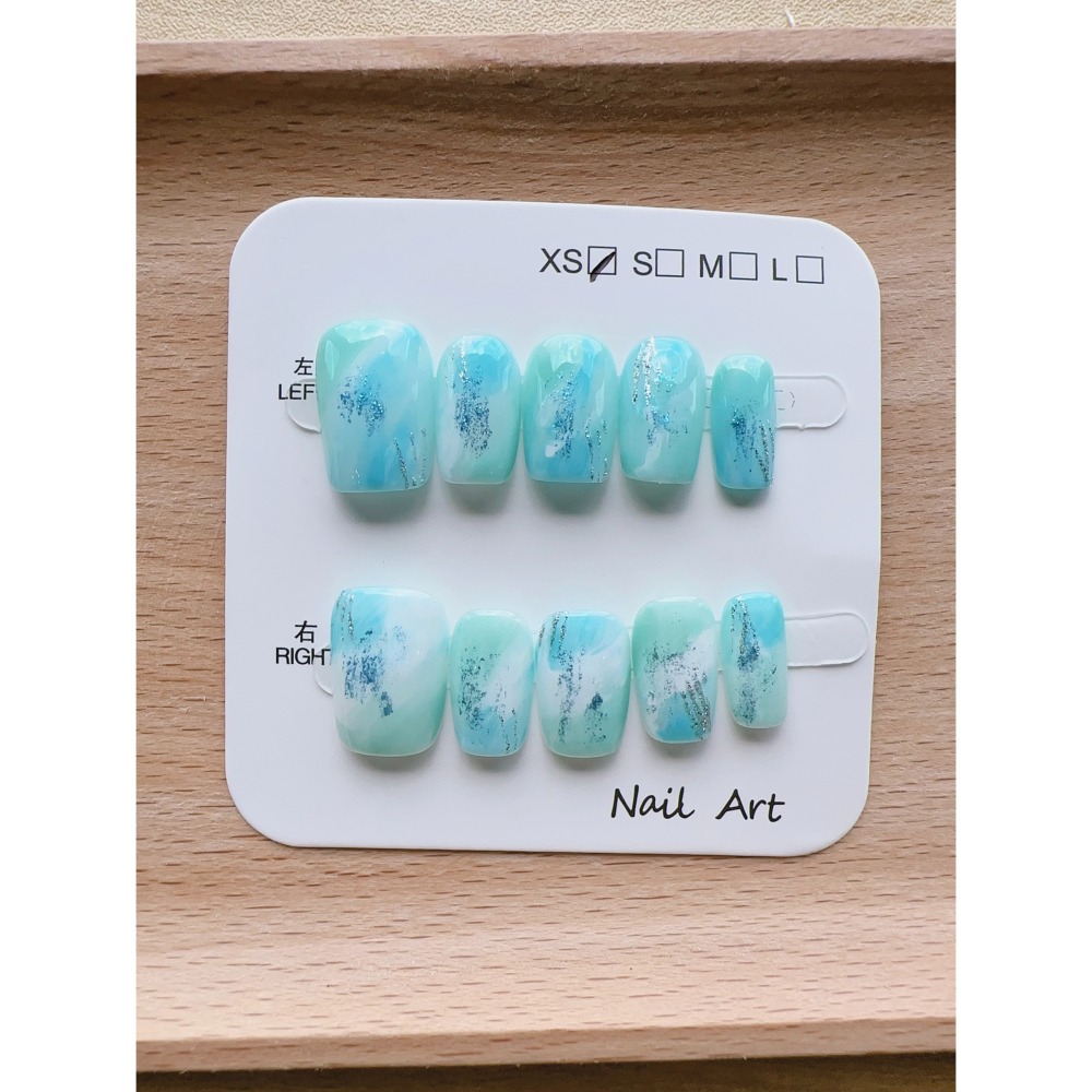 【Chuunail_Earuu】現貨快速出貨 暈染風穿戴甲5️⃣ ｜手工穿戴甲｜手作款 快速美甲-細節圖8