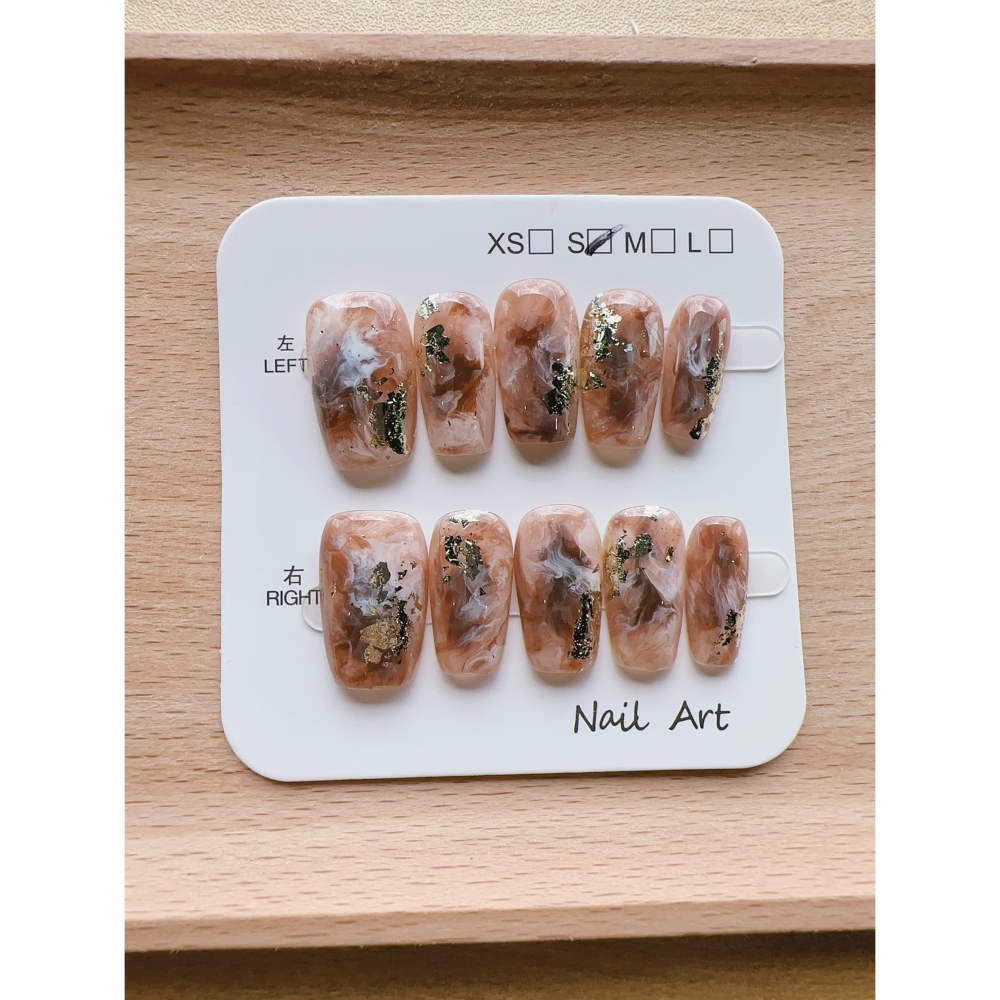 【Chuunail_Earuu】現貨快速出貨 暈染風穿戴甲5️⃣ ｜手工穿戴甲｜手作款 快速美甲-細節圖10