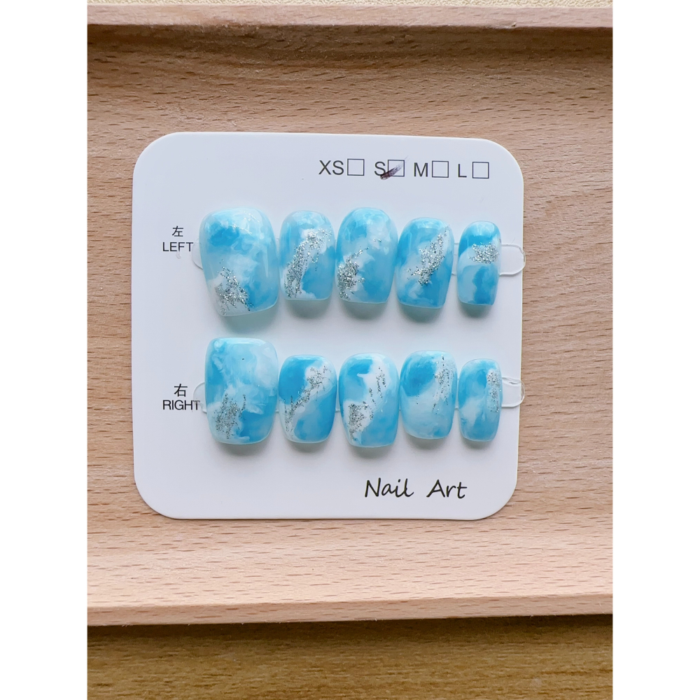 【Chuunail_Earuu】現貨快速出貨 暈染風穿戴甲5️⃣ ｜手工穿戴甲｜手作款 快速美甲-細節圖11