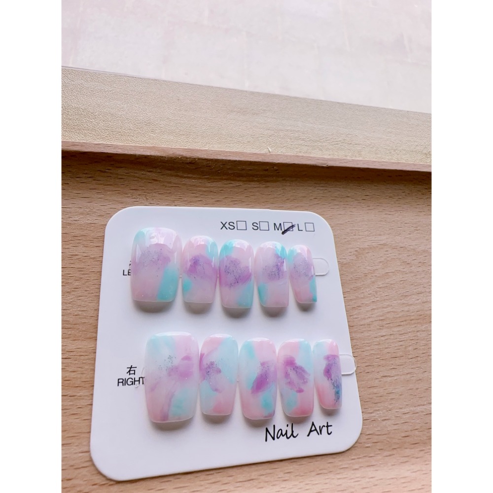 【Chuunail_Earuu】現貨快速出貨 暈染風穿戴甲5️⃣ ｜手工穿戴甲｜手作款 快速美甲-規格圖11
