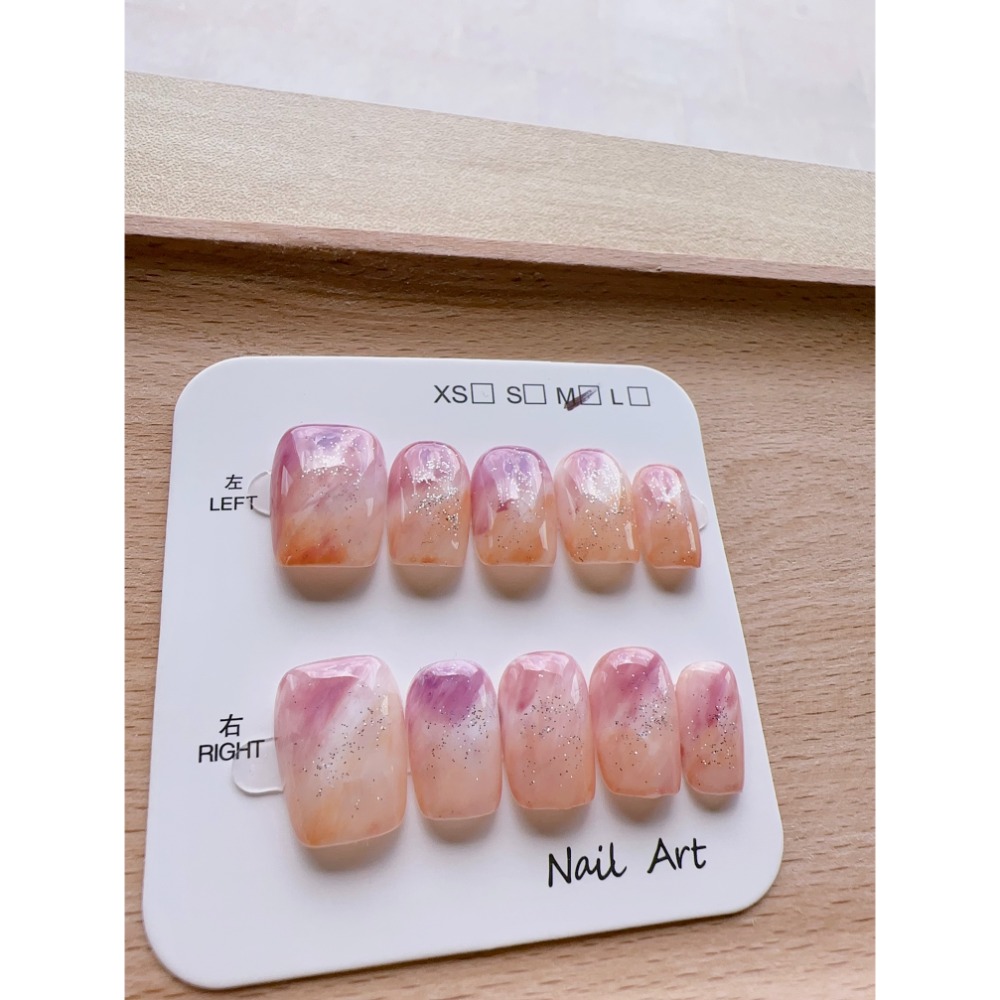 【Chuunail_Earuu】現貨快速出貨 暈染風穿戴甲5️⃣ ｜手工穿戴甲｜手作款 快速美甲-規格圖11