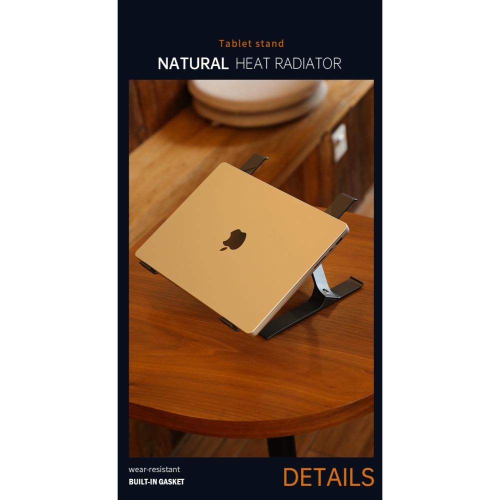 【台灣現貨原廠研發】【充足散熱空間】輕奢華高質感鋁合金筆電支架 電腦/筆電/辦公/科技業/支架/3c/筆電周邊/鋁合金-細節圖10