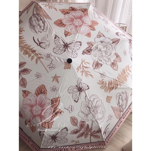 法式粉色復古UV自動防曬陽傘雨傘、防曬傘、時尚晴雨傘阻隔紫外線達99%-細節圖6