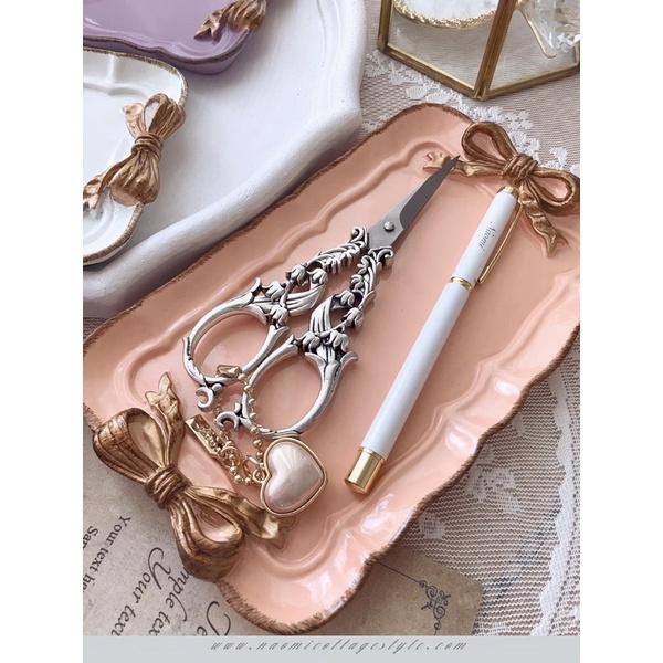 🎀歐式復古蝴蝶結裝飾托盤 裝飾盤、蝴蝶結托盤、金色蝴蝶結復古飾品收納盤、收納盒-細節圖3