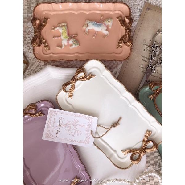 🎀歐式復古蝴蝶結裝飾托盤 裝飾盤、蝴蝶結托盤、金色蝴蝶結復古飾品收納盤、收納盒-細節圖6