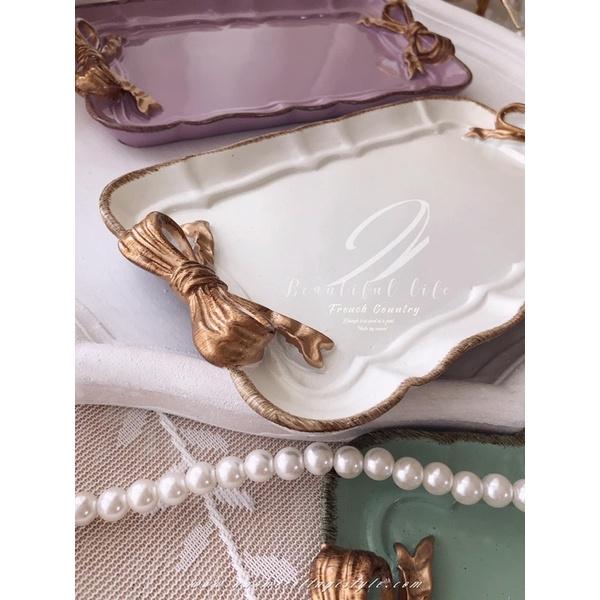 🎀歐式復古蝴蝶結裝飾托盤 裝飾盤、蝴蝶結托盤、金色蝴蝶結復古飾品收納盤、收納盒-細節圖7