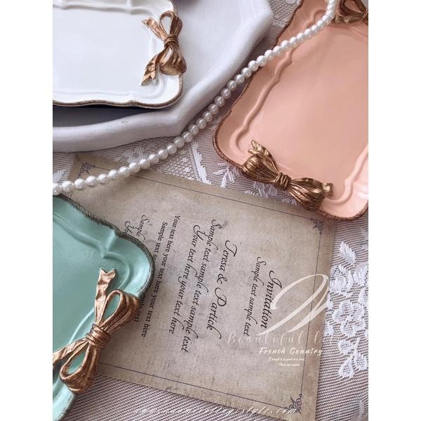 🎀歐式復古蝴蝶結裝飾托盤 裝飾盤、蝴蝶結托盤、金色蝴蝶結復古飾品收納盤、收納盒-細節圖8