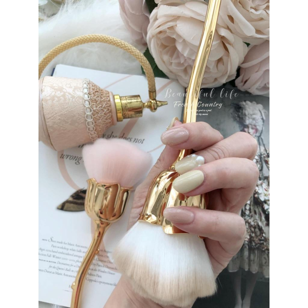 🌹法式玫瑰花粉刷、美甲刷、粉塵清潔/INS/鄉村風/歐式/法式/居家布置/傢飾/裝潢佈置-細節圖3