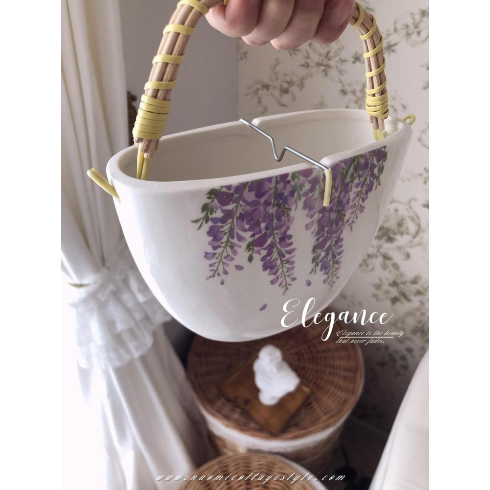 浪漫紫藤陶瓷薰香爐、蚊香盒 香薰爐 臥室盤香 檀香爐 蚊香盒 熏香盤 蚊香盤 檀香架 蚊香架 露營蚊香架 戶外蚊香架-細節圖3