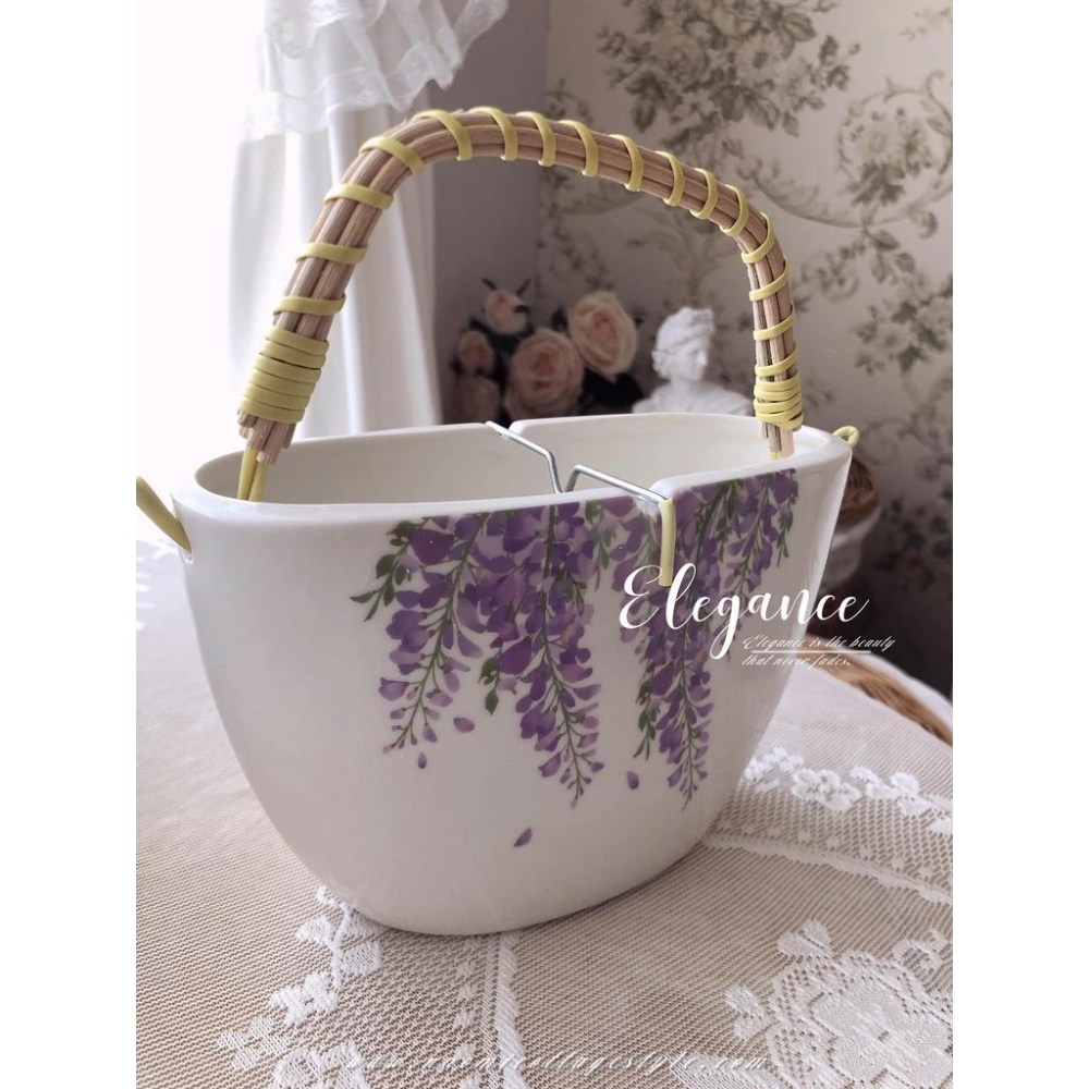 浪漫紫藤陶瓷薰香爐、蚊香盒 香薰爐 臥室盤香 檀香爐 蚊香盒 熏香盤 蚊香盤 檀香架 蚊香架 露營蚊香架 戶外蚊香架-細節圖6