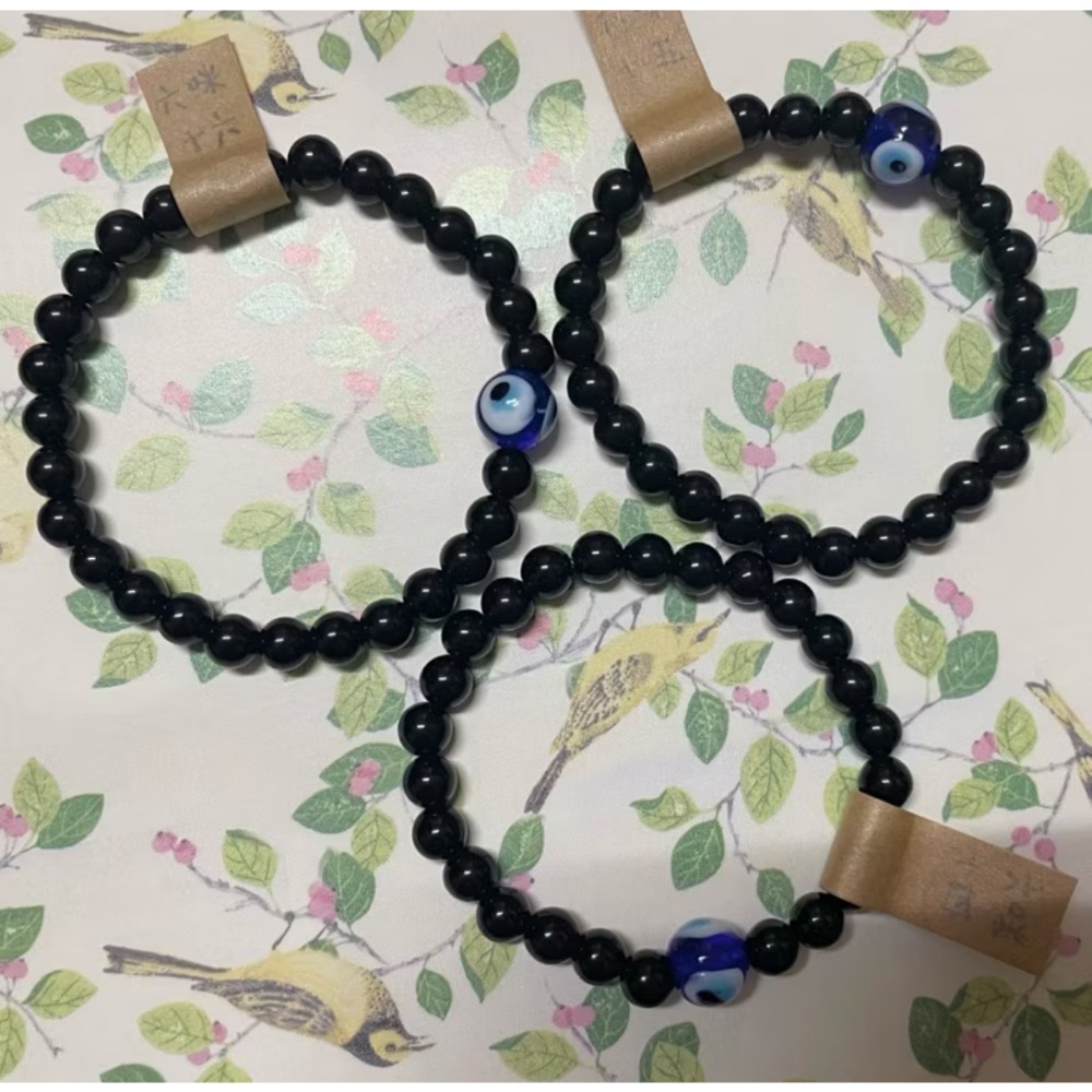 🇬🇷希臘帶回-惡魔之眼 黑曜石手鍊 希臘手工玻璃眼球 阻擋惡意 避邪梅杜莎之眼-規格圖3