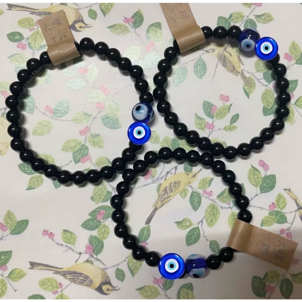 🇬🇷希臘帶回-惡魔之眼 黑曜石手鍊 希臘手工玻璃眼球 阻擋惡意 避邪梅杜莎之眼-規格圖3