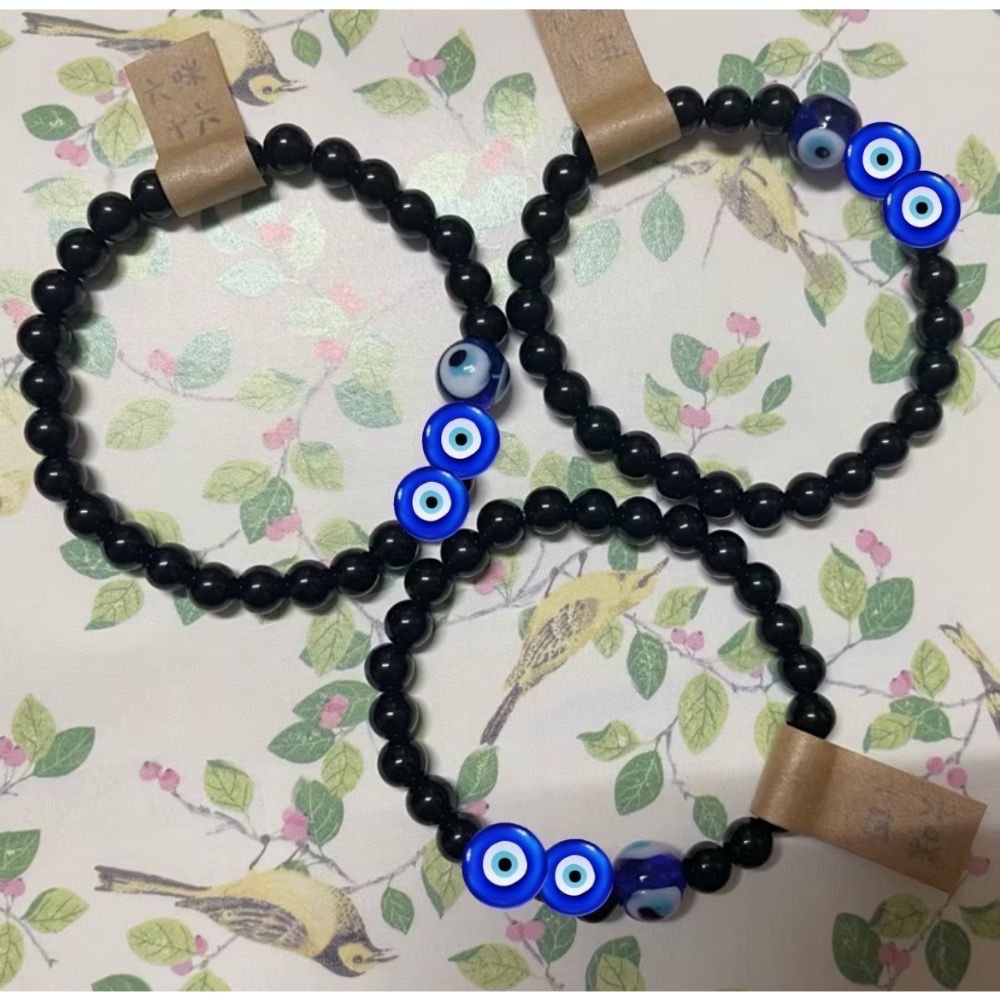 🇬🇷希臘帶回-惡魔之眼 黑曜石手鍊 希臘手工玻璃眼球 阻擋惡意 避邪梅杜莎之眼-規格圖3