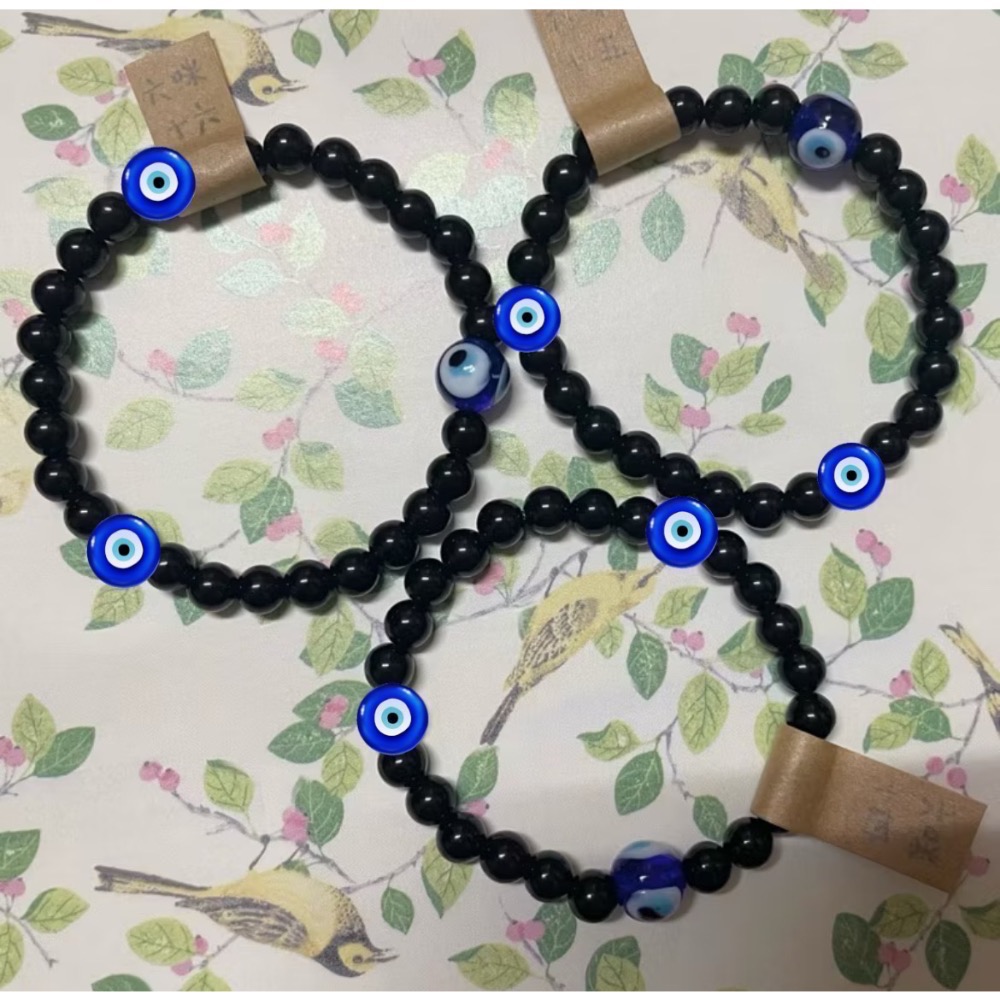 🇬🇷希臘帶回-惡魔之眼 黑曜石手鍊 希臘手工玻璃眼球 阻擋惡意 避邪梅杜莎之眼-規格圖3