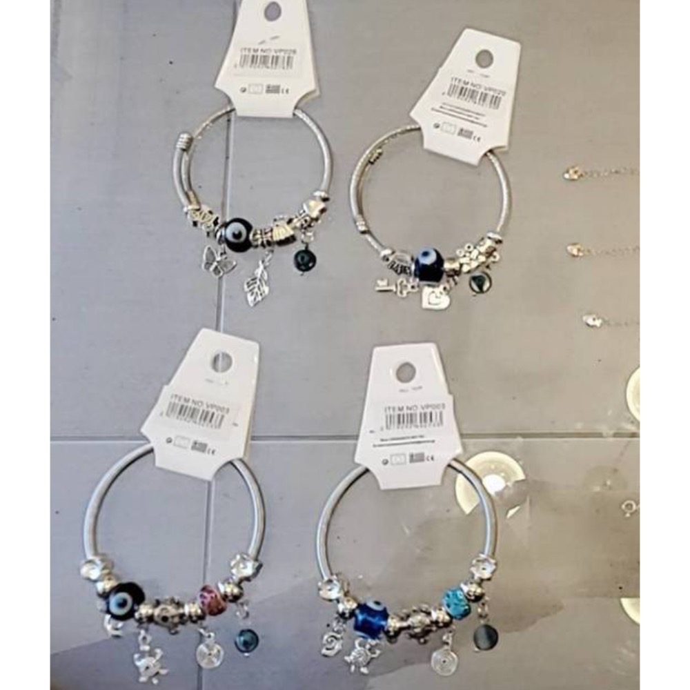 🇬🇷希臘帶回-紫棕色惡魔之眼銀合金潘朵拉手鍊 只剩一條 阻擋惡意 避邪 梅杜莎之眼 清債 改運 運氣魔法聯盟-細節圖5