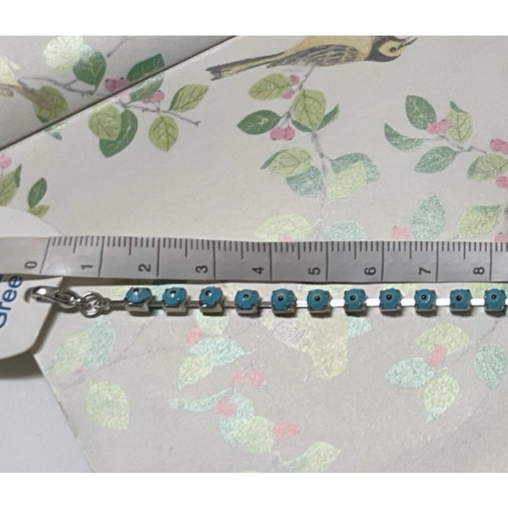 🇬🇷希臘帶回-水藍色惡魔之眼銀合金手鍊 可當腳鏈 只剩一條 阻擋惡意 避邪 梅杜莎之眼 清債 改運 運氣-細節圖4