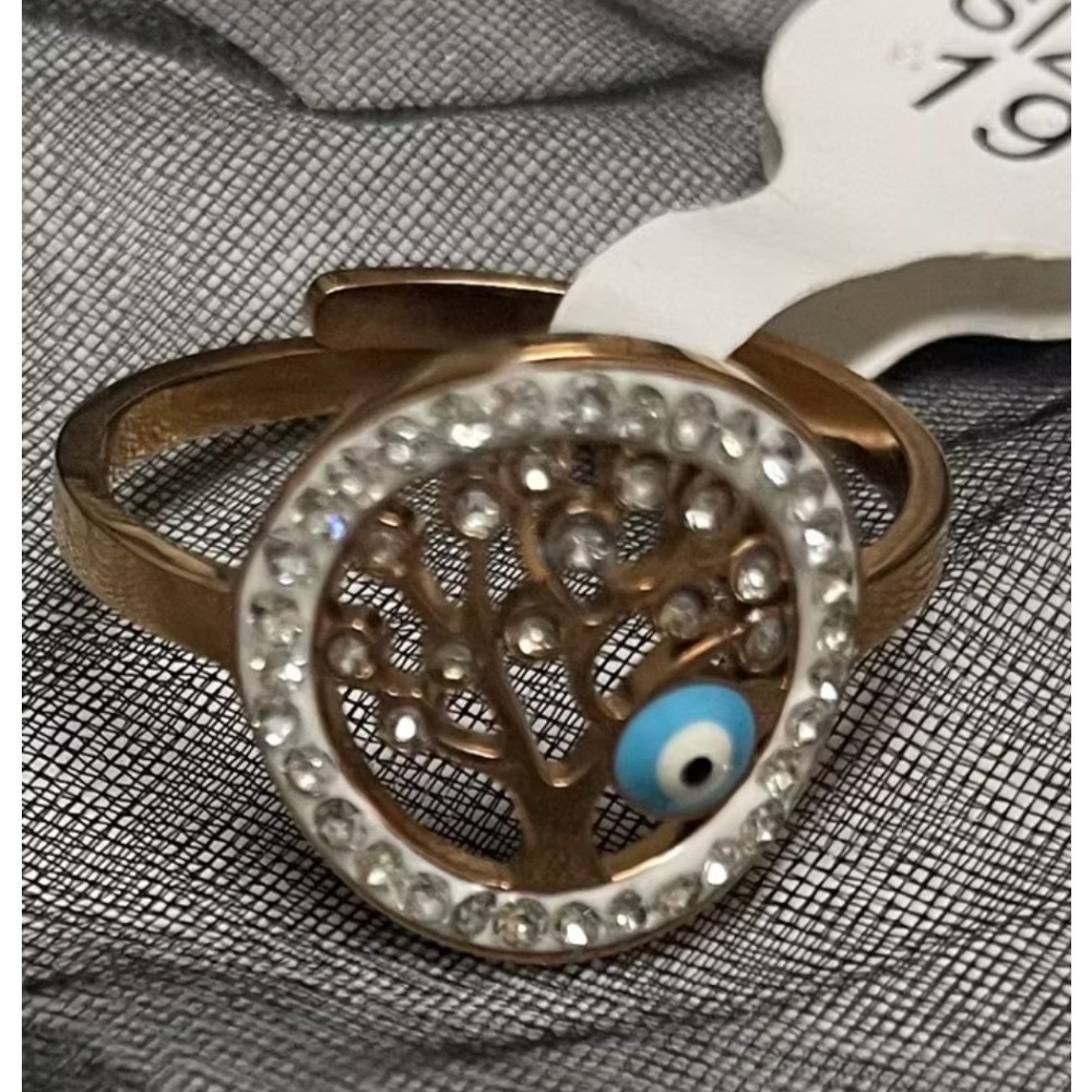 🇬🇷希臘帶回-惡魔之眼 魔法之樹 戒指 s.steel 18 ring 堅固耐用水鑽閃亮透亮-細節圖4