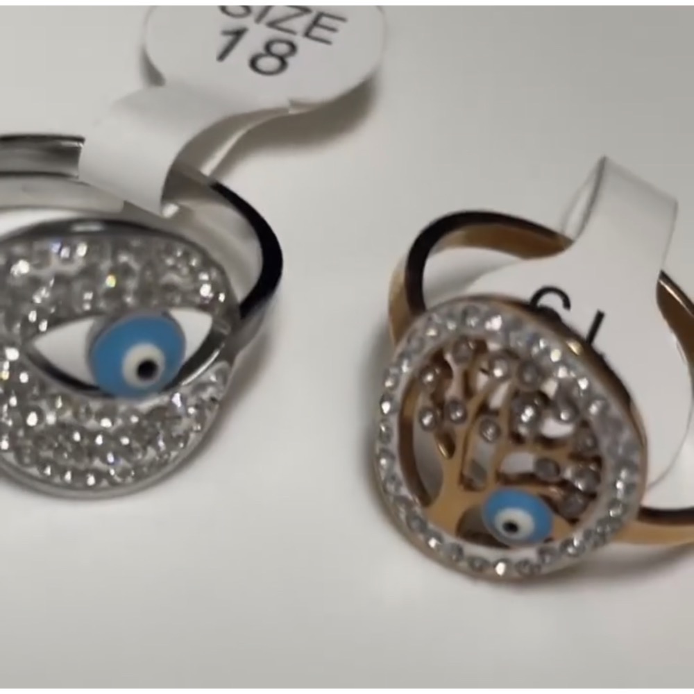 🇬🇷希臘帶回-惡魔之眼 魔法之樹 戒指 s.steel 18 ring 堅固耐用水鑽閃亮透亮-細節圖8
