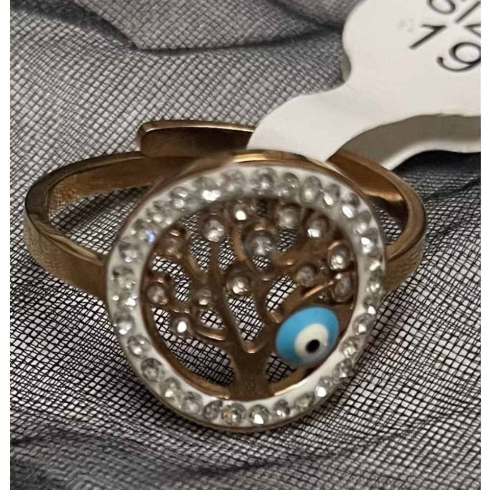 🇬🇷希臘帶回-惡魔之眼 魔法之樹 戒指 s.steel 18 ring 堅固耐用水鑽閃亮透亮-規格圖9