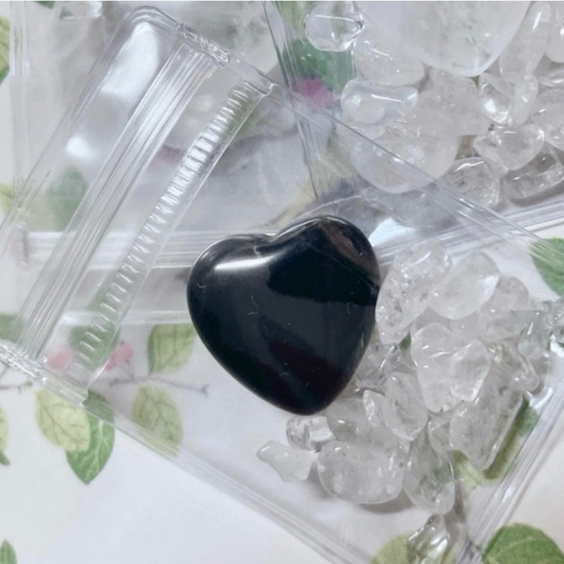 🤍淨化石🖤愛心能量礦石 白水晶 黑曜石 尺寸約2*2公分 隨身攜帶 放包包放口袋淨化磁場-規格圖5