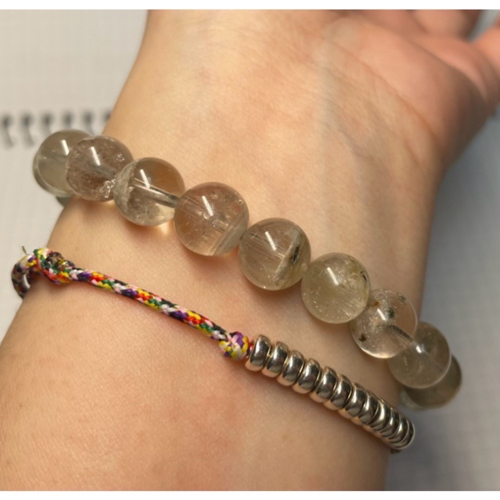 ✨礦石串串 能量水晶手鍊 ｜綠幽靈 綠髮晶 黑碧璽 紫龍晶 手作感 請收下宇宙祝福讓礦礦跟您回家 手鏈手環生命靈數-細節圖3