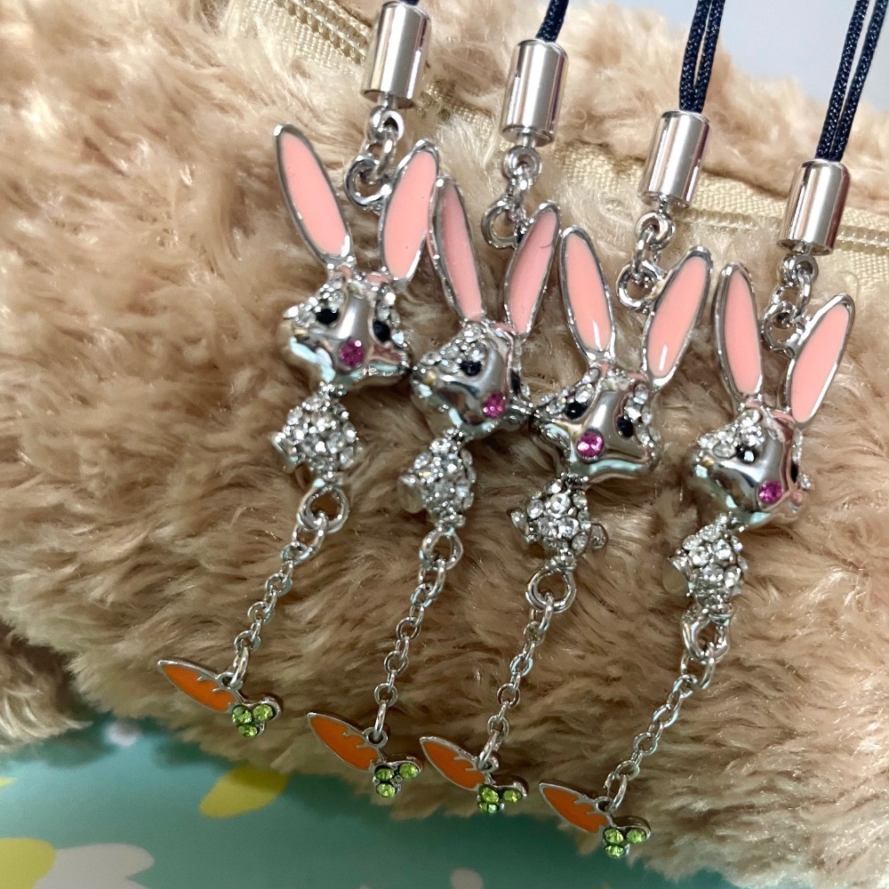 特價-施華洛世奇水鑽兔兔紅蘿蔔 吊飾 吊墜 （專櫃絕版）可取下當項鍊吊墜使用 超級美-細節圖3
