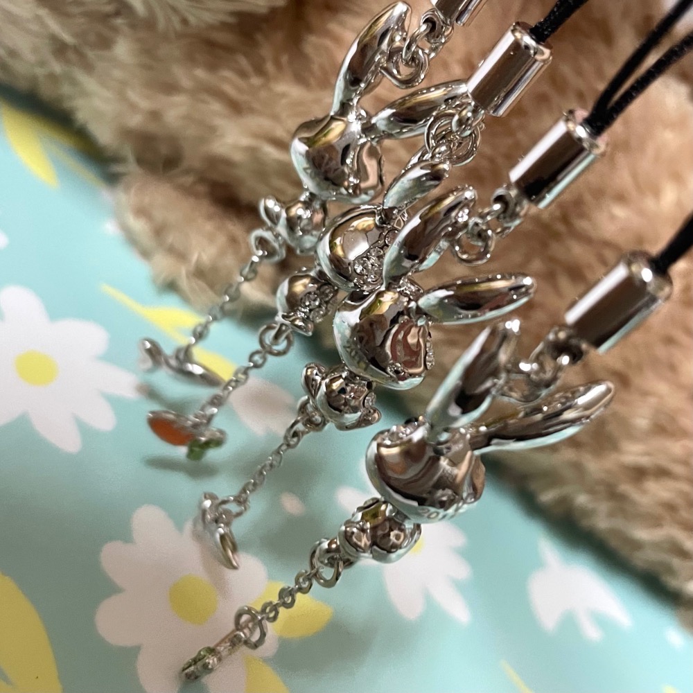 特價-施華洛世奇水鑽兔兔紅蘿蔔 吊飾 吊墜 （專櫃絕版）可取下當項鍊吊墜使用 超級美-細節圖5