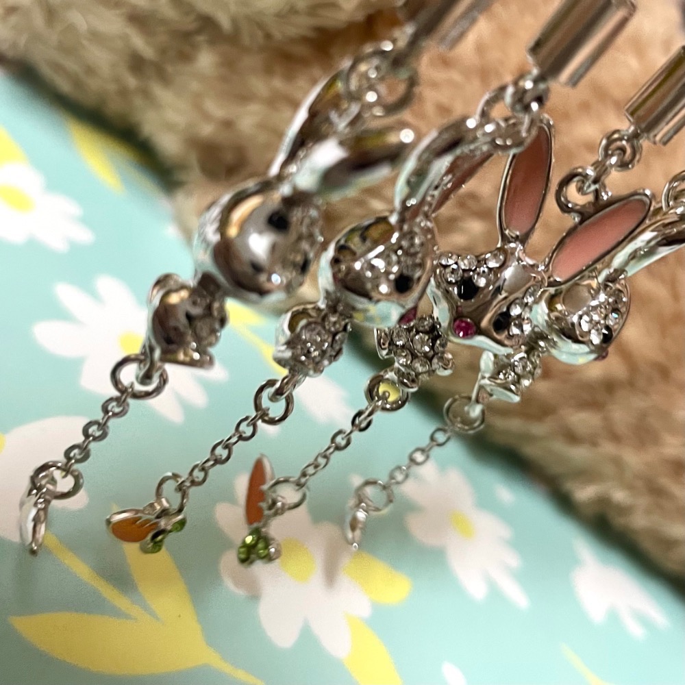 特價-施華洛世奇水鑽兔兔紅蘿蔔 吊飾 吊墜 （專櫃絕版）可取下當項鍊吊墜使用 超級美-細節圖6