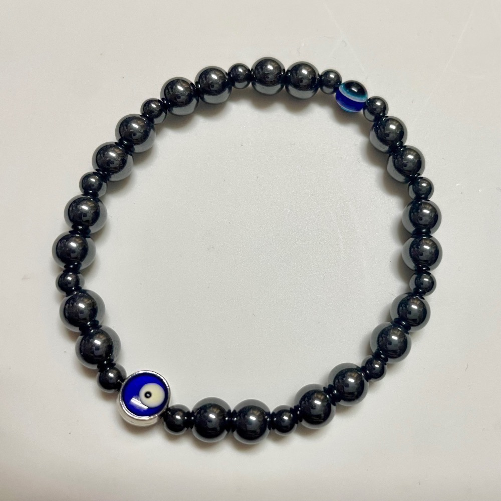 希臘帶回-美杜莎之眼串太赫茲石 手鍊 採用韓國彈性線耐用-細節圖2